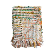 Multicolour Woven Boucle Throw With Fringe