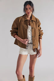Hera Vegan Suede Sierra Jacket in Caramel Cafe by Free People