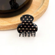 Mini Polka Dot Hair Clip in Black