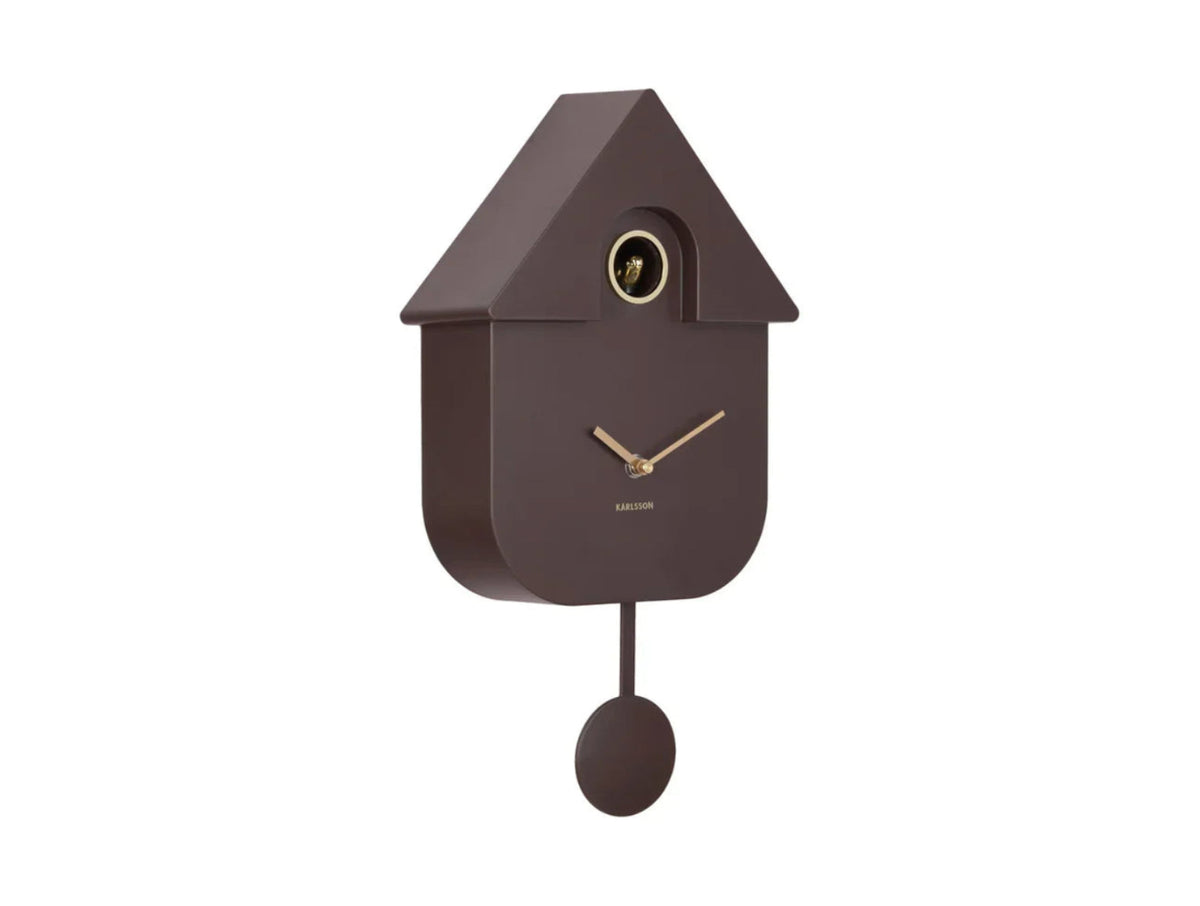 Karlsson Modern Cuckoo Clock Earth Brown