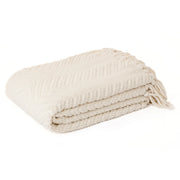 Emy Ivory Chevron Chenille Throw