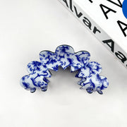 Blue & White Wave Hair Claw Clip