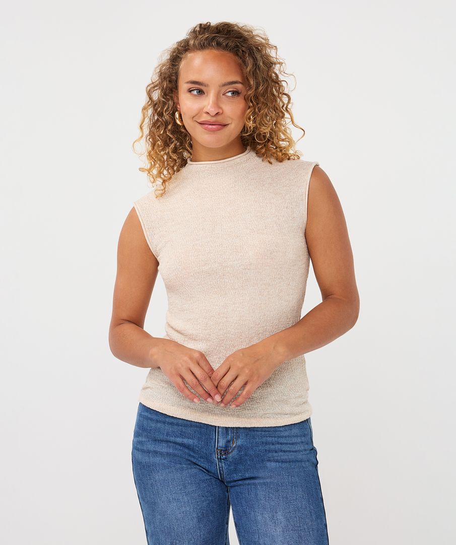 Fancy Knit Sweater in Biscuit by Esqualo