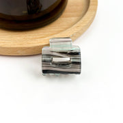 Mini Square Hair Clip in Grey