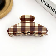 Vintage Plaid Hair Claw Clip in Red & White