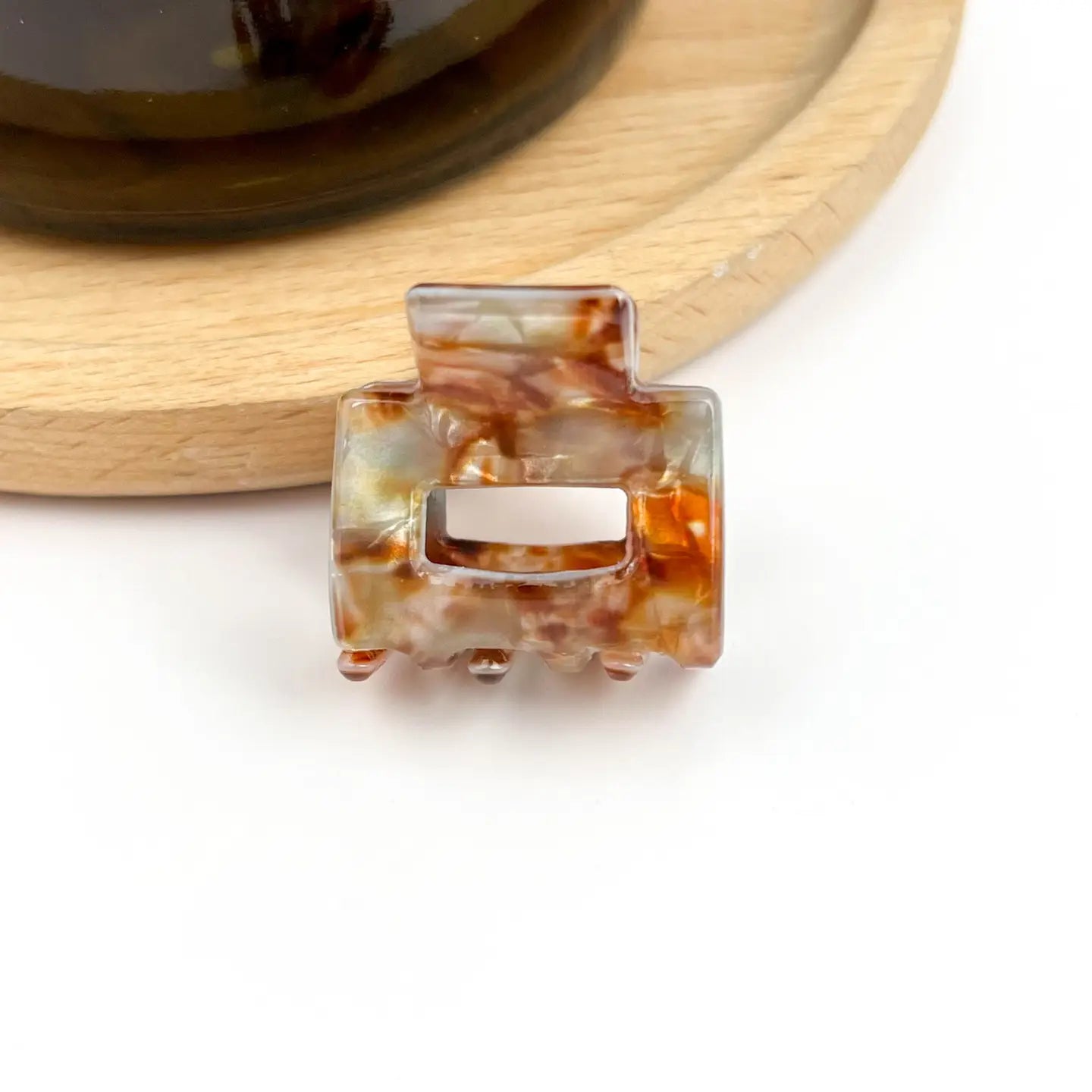 Mini Square Hair Clip in Tortoise
