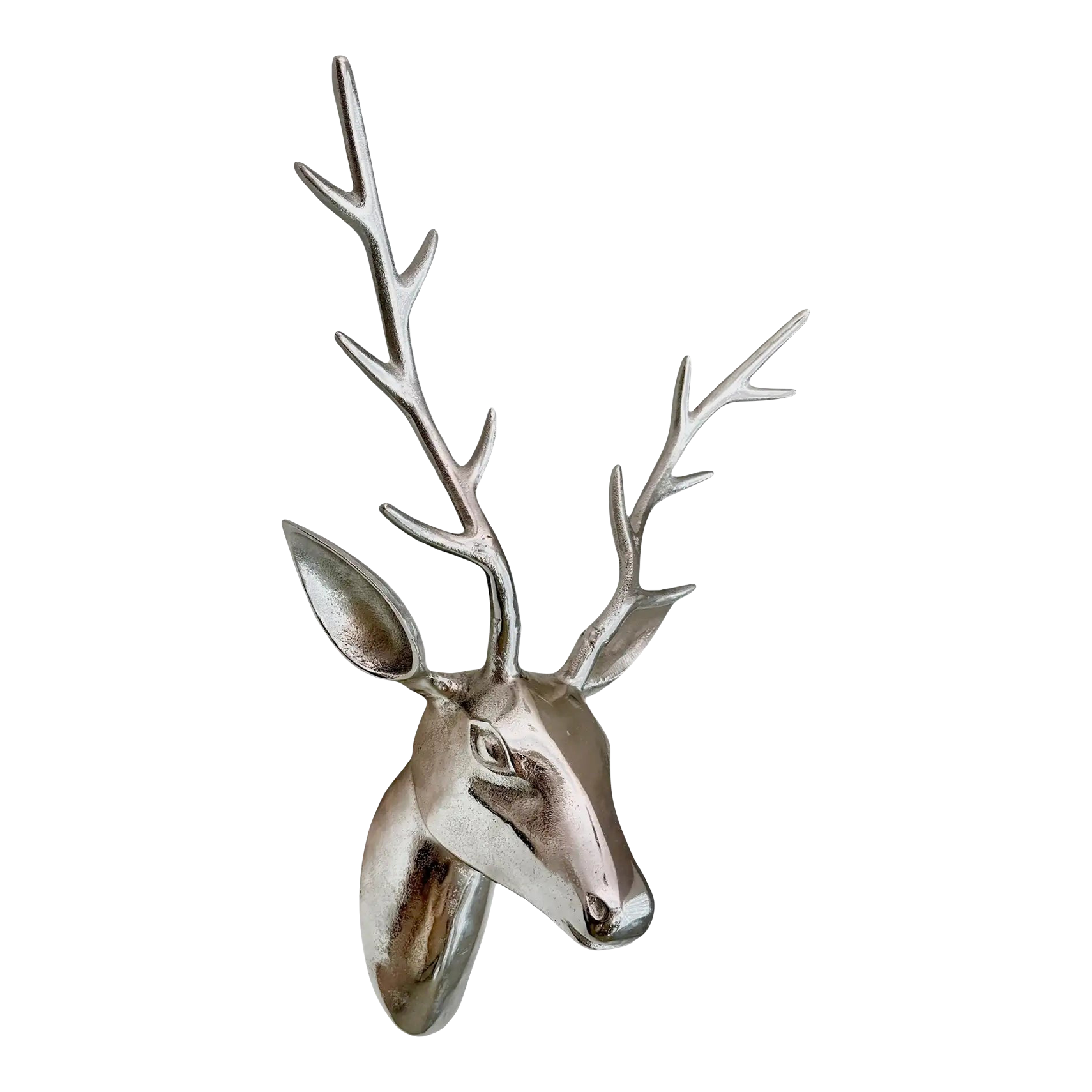 Silver Metal Stag Head