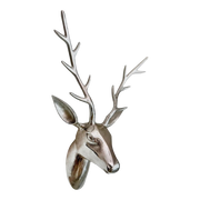 Silver Metal Stag Head