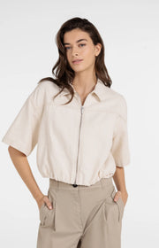 Denim Look Jacket Cloud in Creme White by YAYA