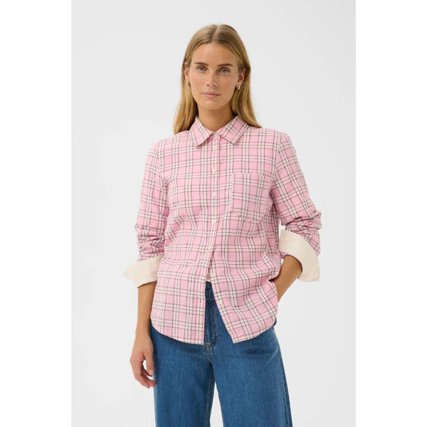 Yana Shirt in Pink Check by Part Two