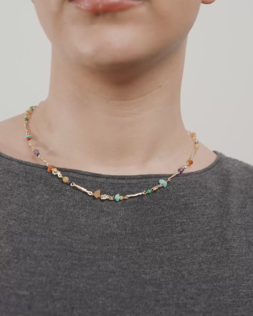 Load video: Pilgrim Trace Necklace Gold