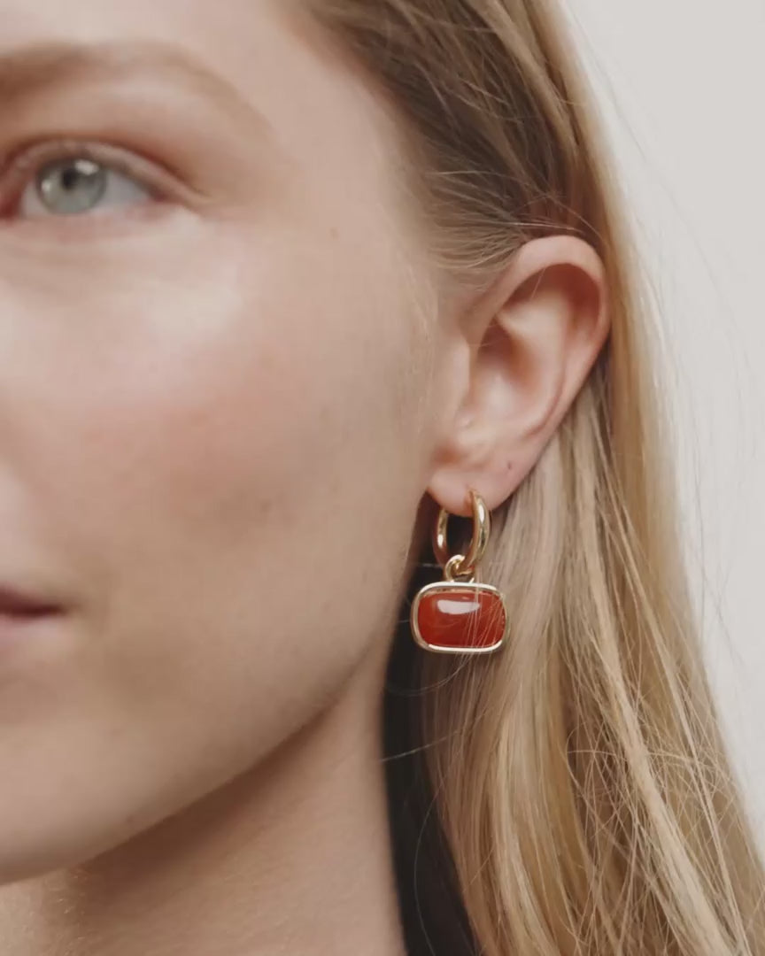 Load video: Now Earrings in Gold &amp; Red by Pilgrim