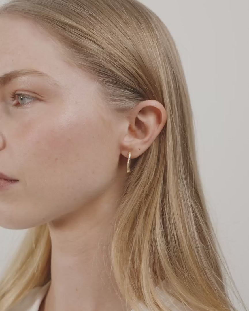 Load video: Now Hoop Earrings in Gold by Pilgrim