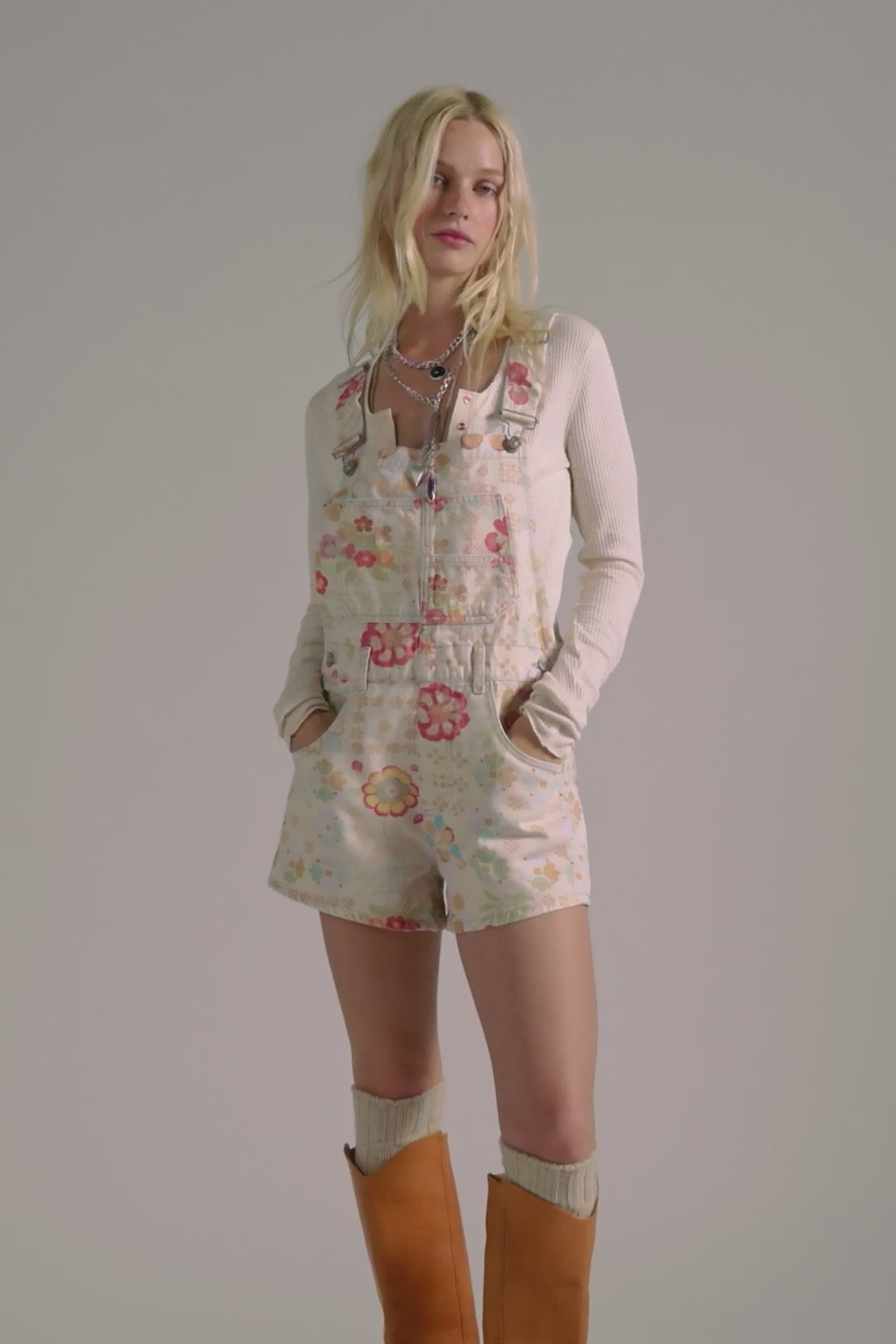 Load video: Ziggy Printed Shortall Sun Drenched Combo by Free People