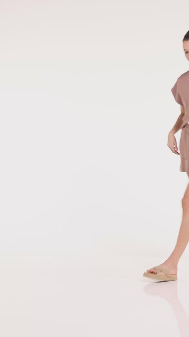 Load video: Sleeveless Boxy Sweatshirt in Brownie Brown by YAYA