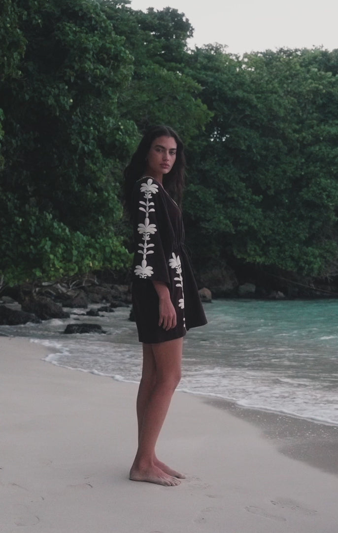 Load video: Whispering Palms Dress in Chocolate Cherry by Z Supply