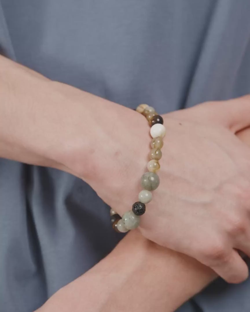 Load video: Root Waterproof Bracelet in Silver by Pilgrim
