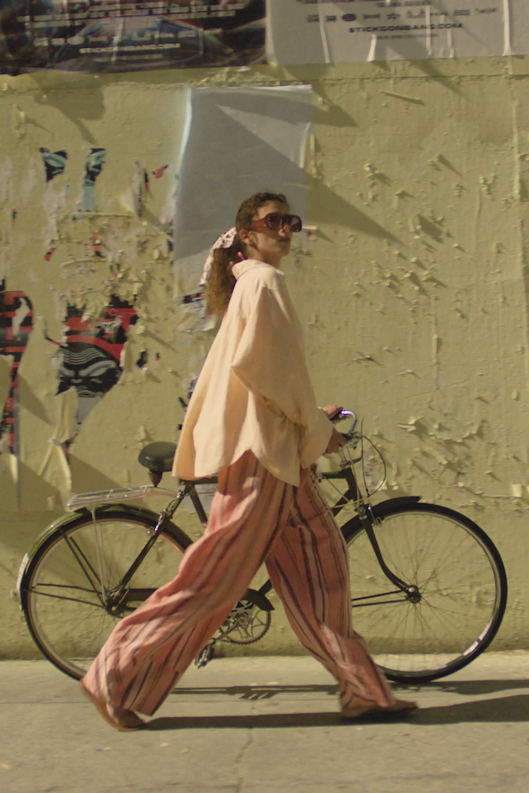 Load video: Days End Solar Linen Stripe Pant in Soft Coral Combo by Free People