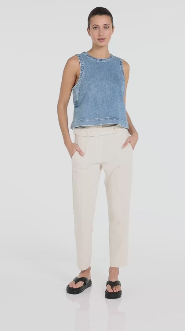 Load video: Sleeveless Loose Fit Denim by YAYA