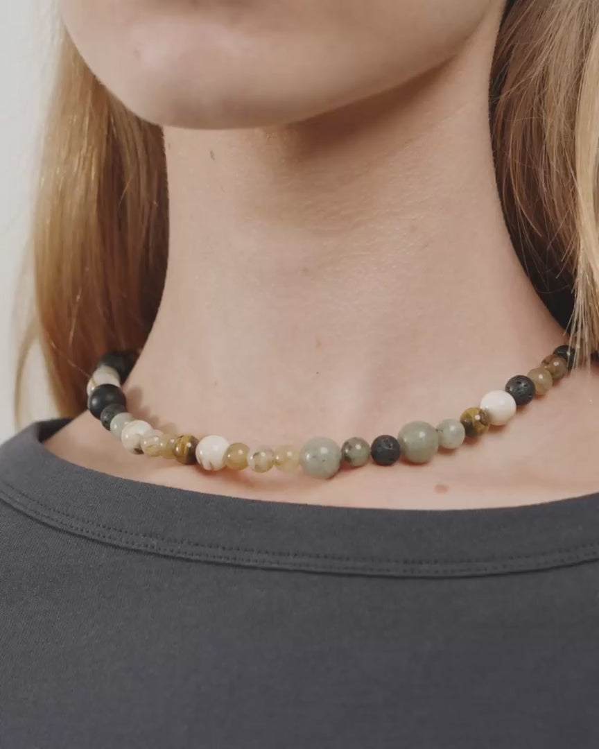 Load video: Root Necklace in Silver by Pilgrim