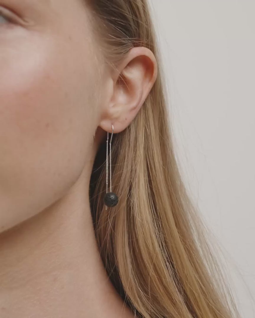 Load video: Root Chain Earrings in Silver by Pilgrim