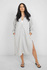 The Rails Zip Coverup in Grey by Tofino Towel