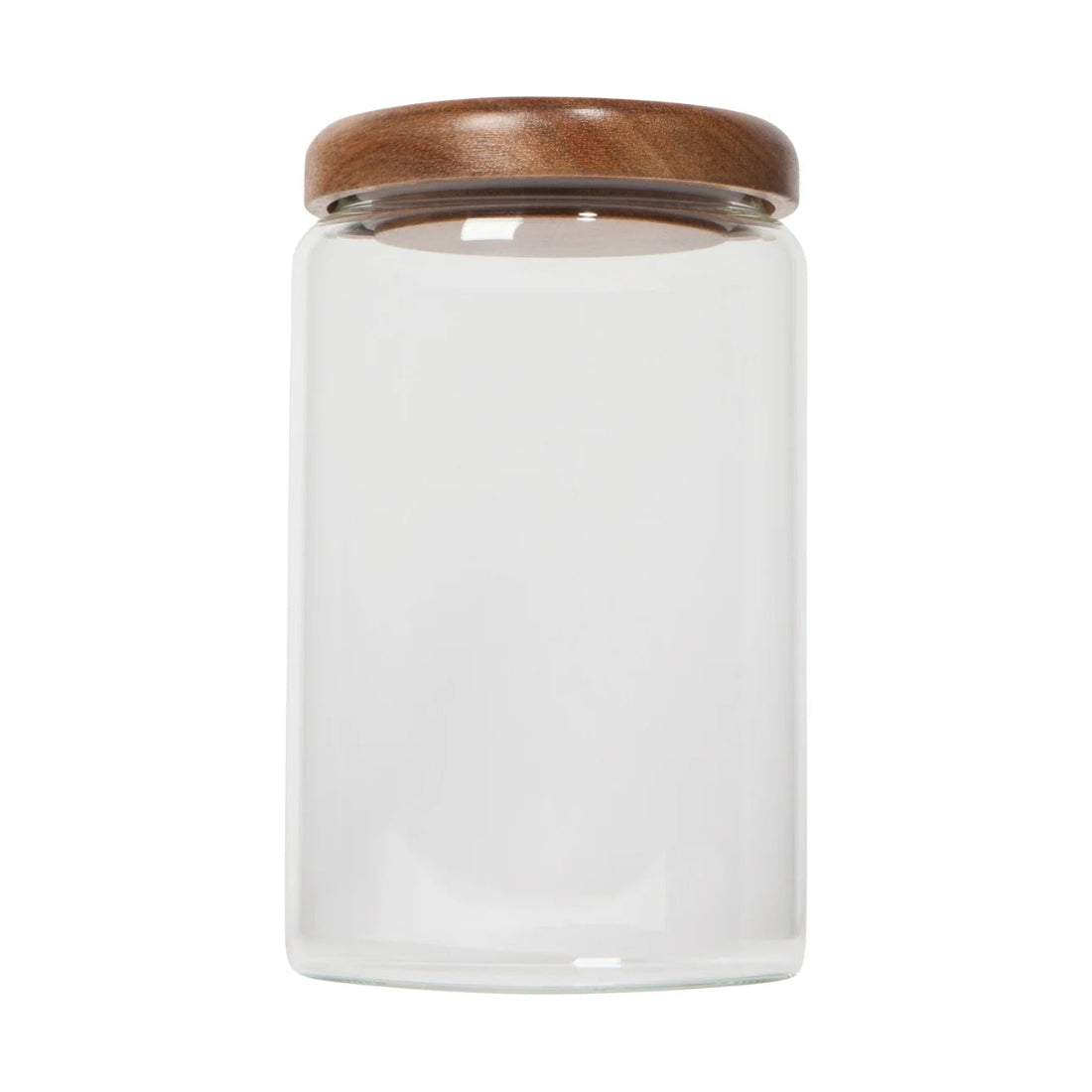 Medium Acacia Wood Glass Jar