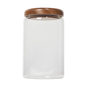 Medium Acacia Wood Glass Jar