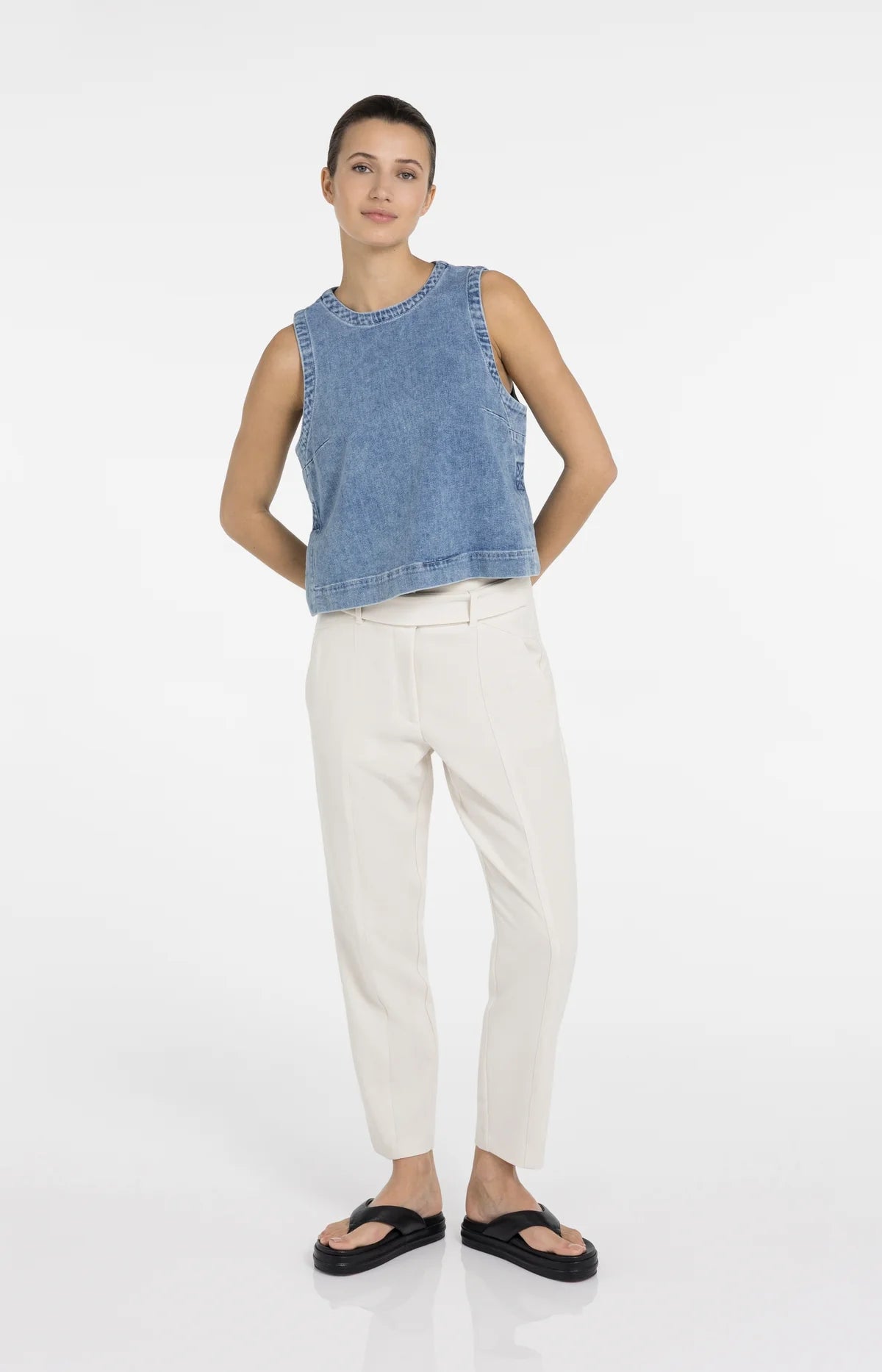 Sleeveless Loose Fit Denim by YAYA
