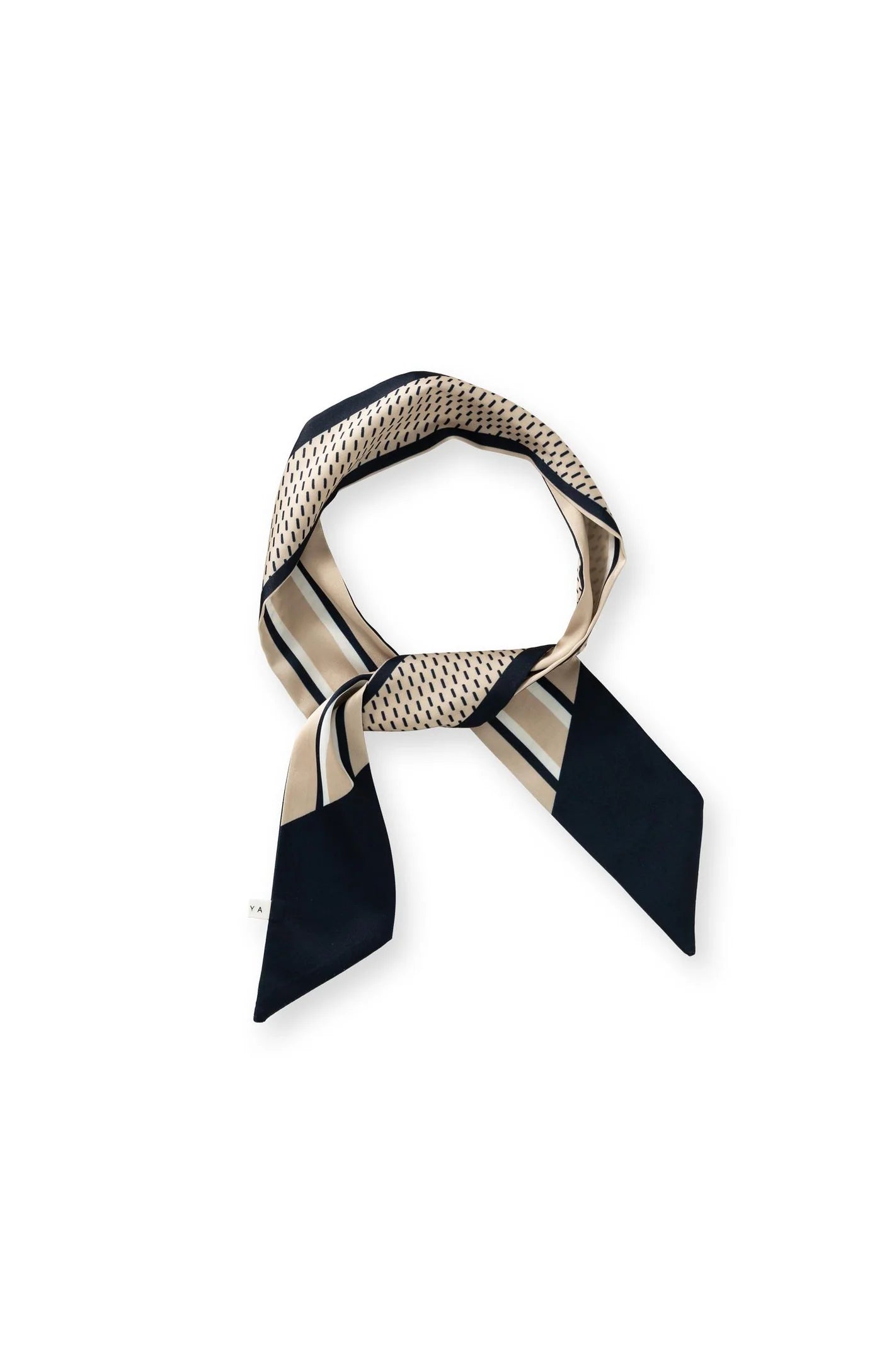 Woven Small Printed Scarf in Navy Blazer Dessin by YAYA