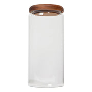 Large Acacia Wood Glass Jar