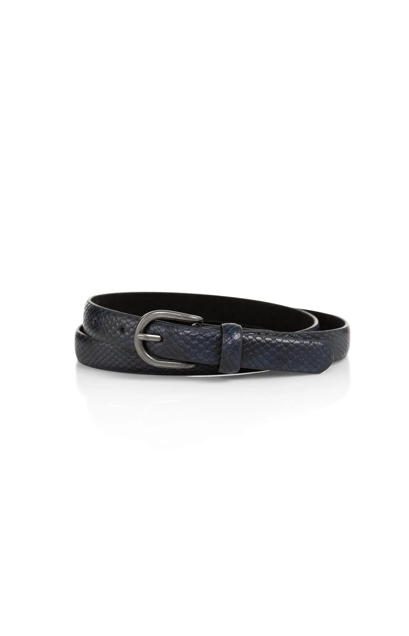 Thin Snake Belt in Navy Blazer Blue by YAYA