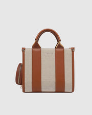 Mini Manhattan Tote Bag in Natural Tan Canvas by Louenhide