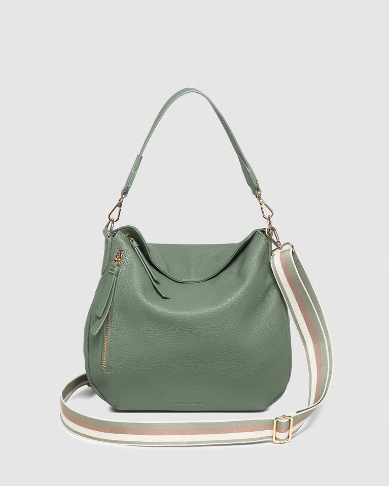 Nadia Shoulder Bag in Sage Green by Louenhide